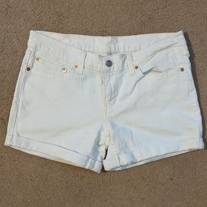 White denim shorts